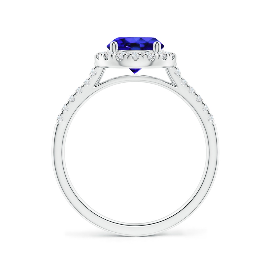 7mm AAA Round Tanzanite Halo Ring with Diamond Accents in White Gold side-1