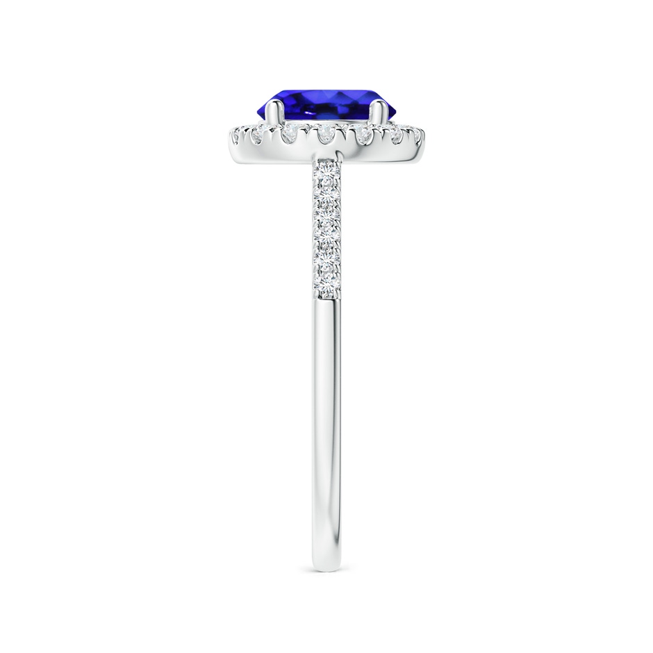 7mm AAA Round Tanzanite Halo Ring with Diamond Accents in White Gold side-2