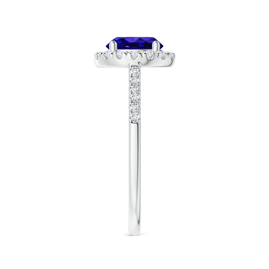 7mm AAAA Round Tanzanite Halo Ring with Diamond Accents in White Gold side-2