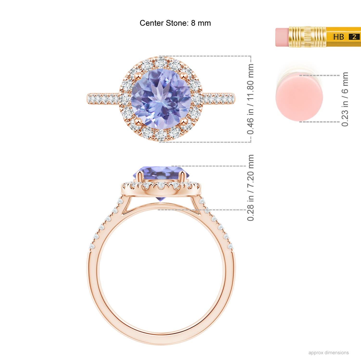 A - Tanzanite / 2.12 CT / 14 KT Rose Gold