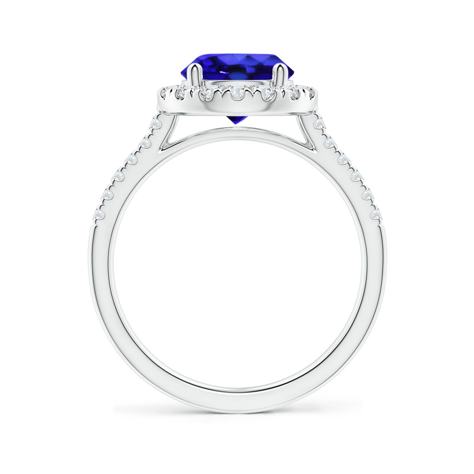 8mm AAA Round Tanzanite Halo Ring with Diamond Accents in White Gold side-1