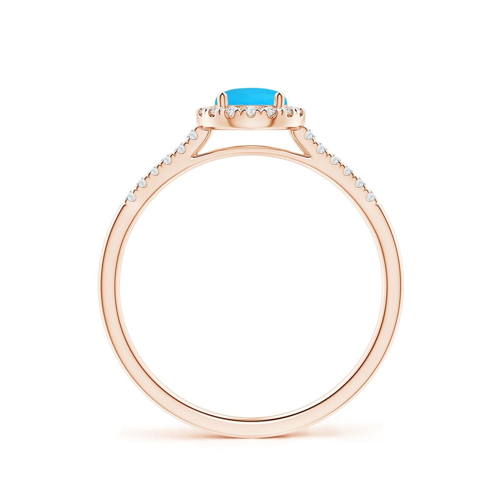 5mm AAAA Round Turquoise Halo Ring with Diamond Accents in Rose Gold - side_1