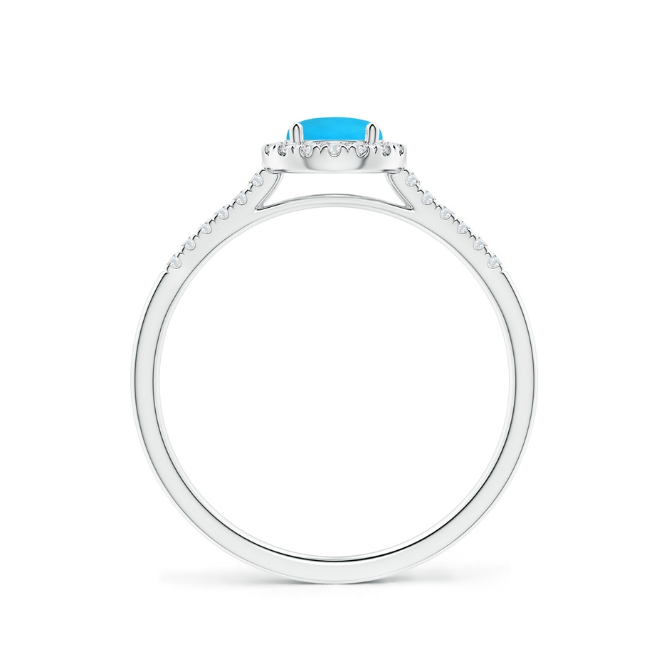 5mm AAAA Round Turquoise Halo Ring with Diamond Accents in White Gold side-1