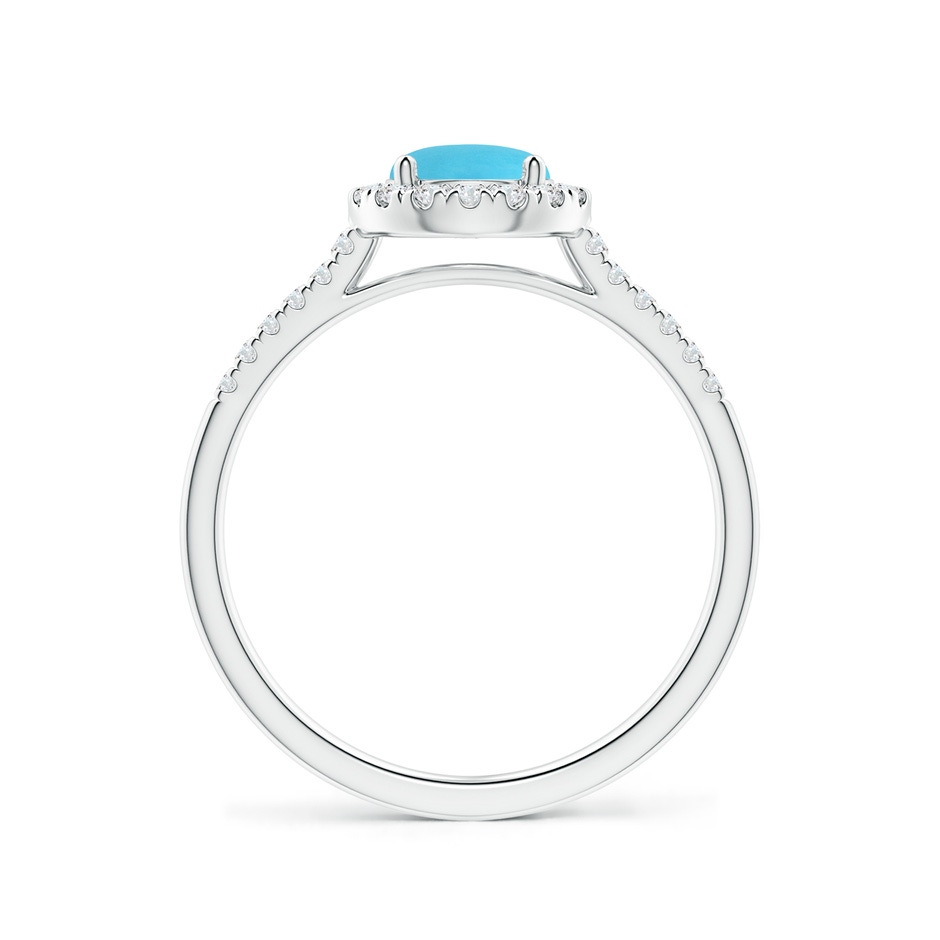 6mm AA Round Turquoise Halo Ring with Diamond Accents in White Gold side-1