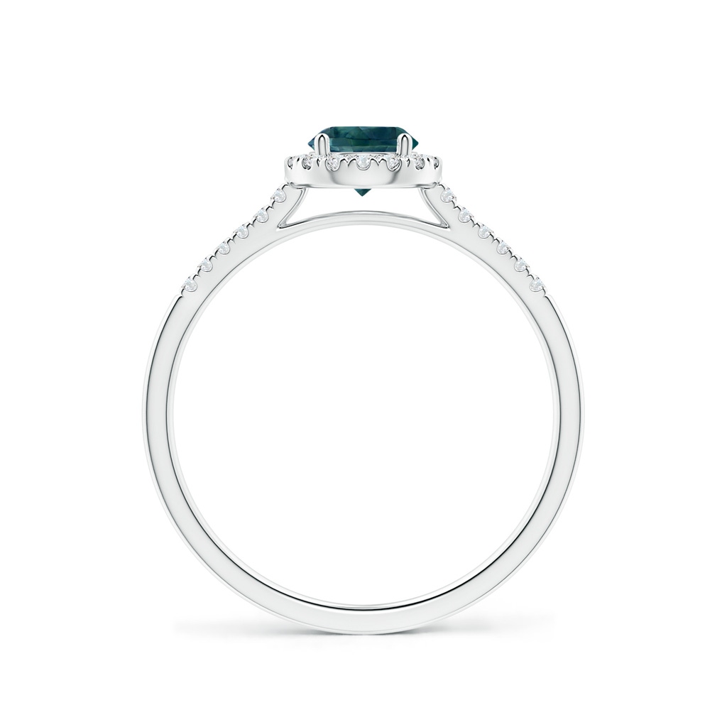 5mm AAA Round Teal Montana Sapphire Halo Ring with Diamond Accents in White Gold - side_1