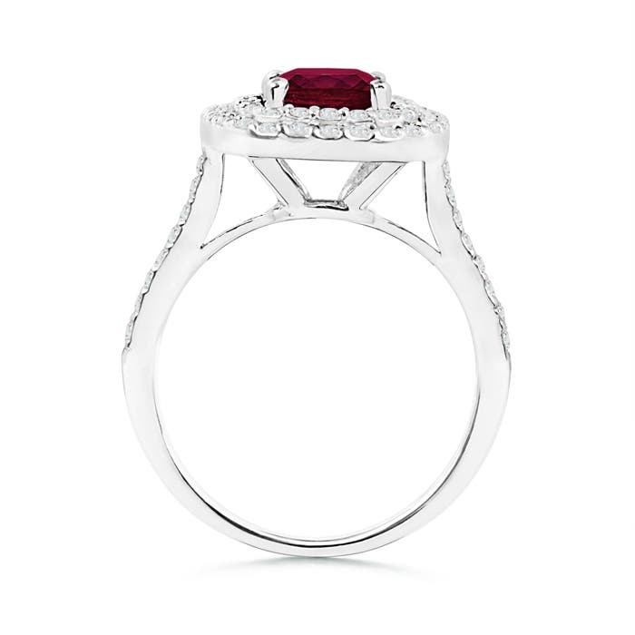 A - Ruby / 1.32 CT / 14 KT White Gold