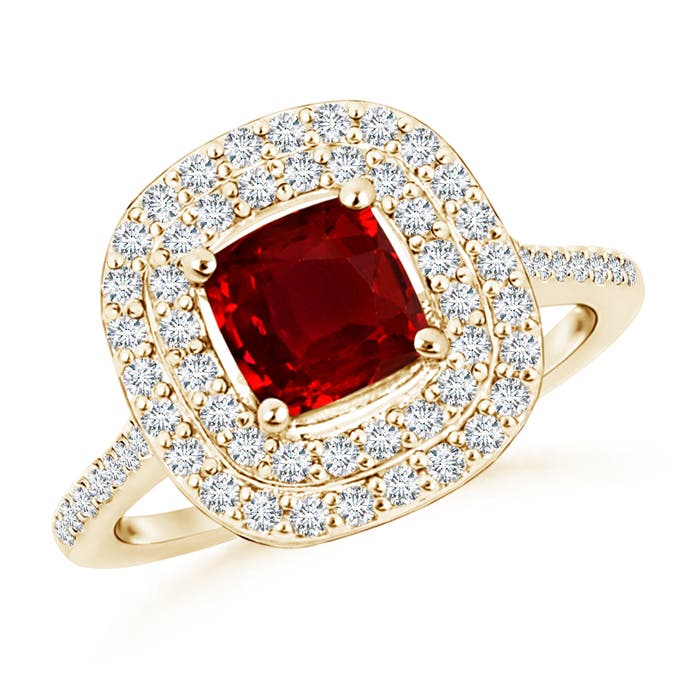 AAAA - Ruby / 1.32 CT / 14 KT Yellow Gold