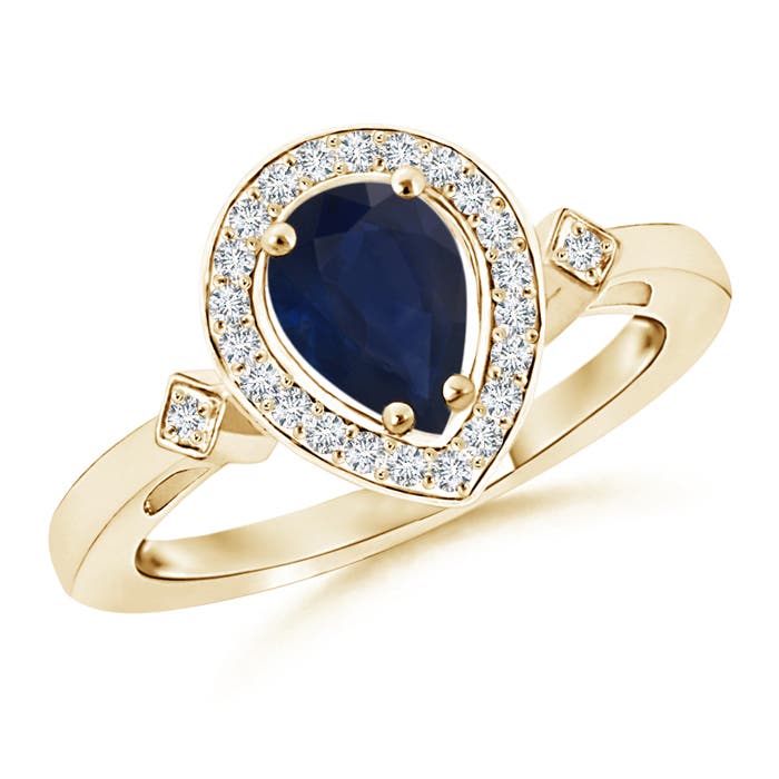 A - Blue Sapphire / 0.89 CT / 14 KT Yellow Gold