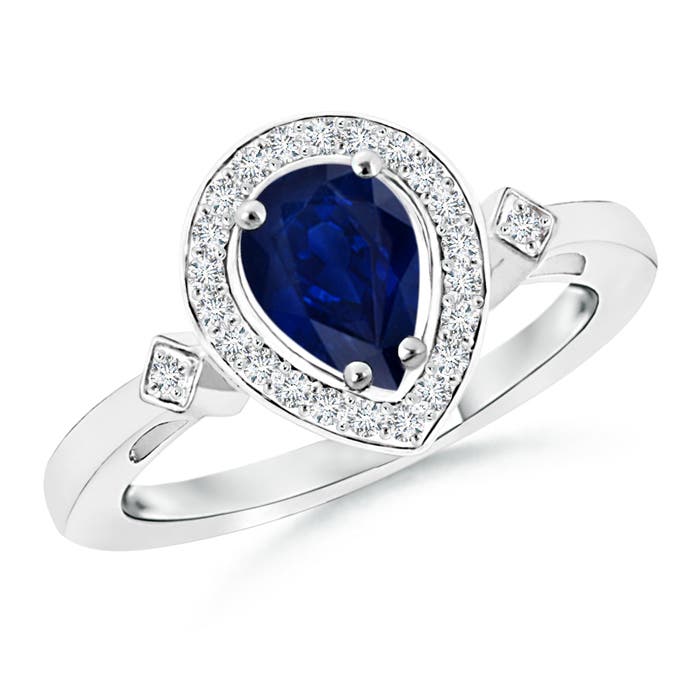 AA - Blue Sapphire / 0.89 CT / 14 KT White Gold