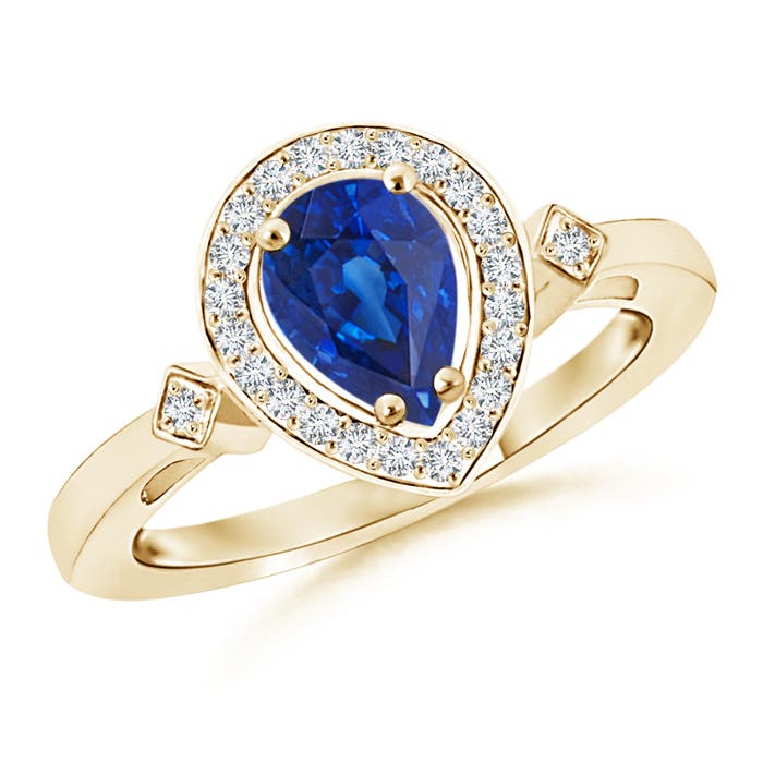 AAA - Blue Sapphire / 0.89 CT / 14 KT Yellow Gold