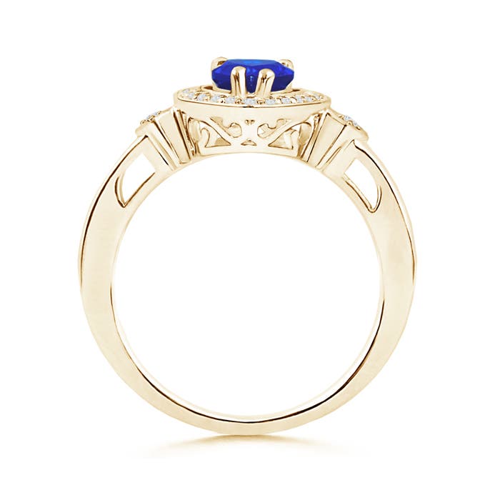 AAA - Blue Sapphire / 0.89 CT / 14 KT Yellow Gold