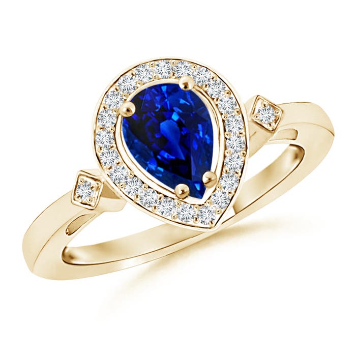 AAAA - Blue Sapphire / 0.89 CT / 14 KT Yellow Gold