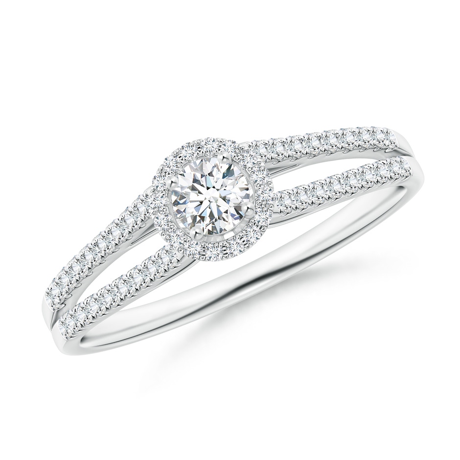 3.5mm GVS2 Split Shank Round Diamond Halo Engagement Ring in P950 Platinum 