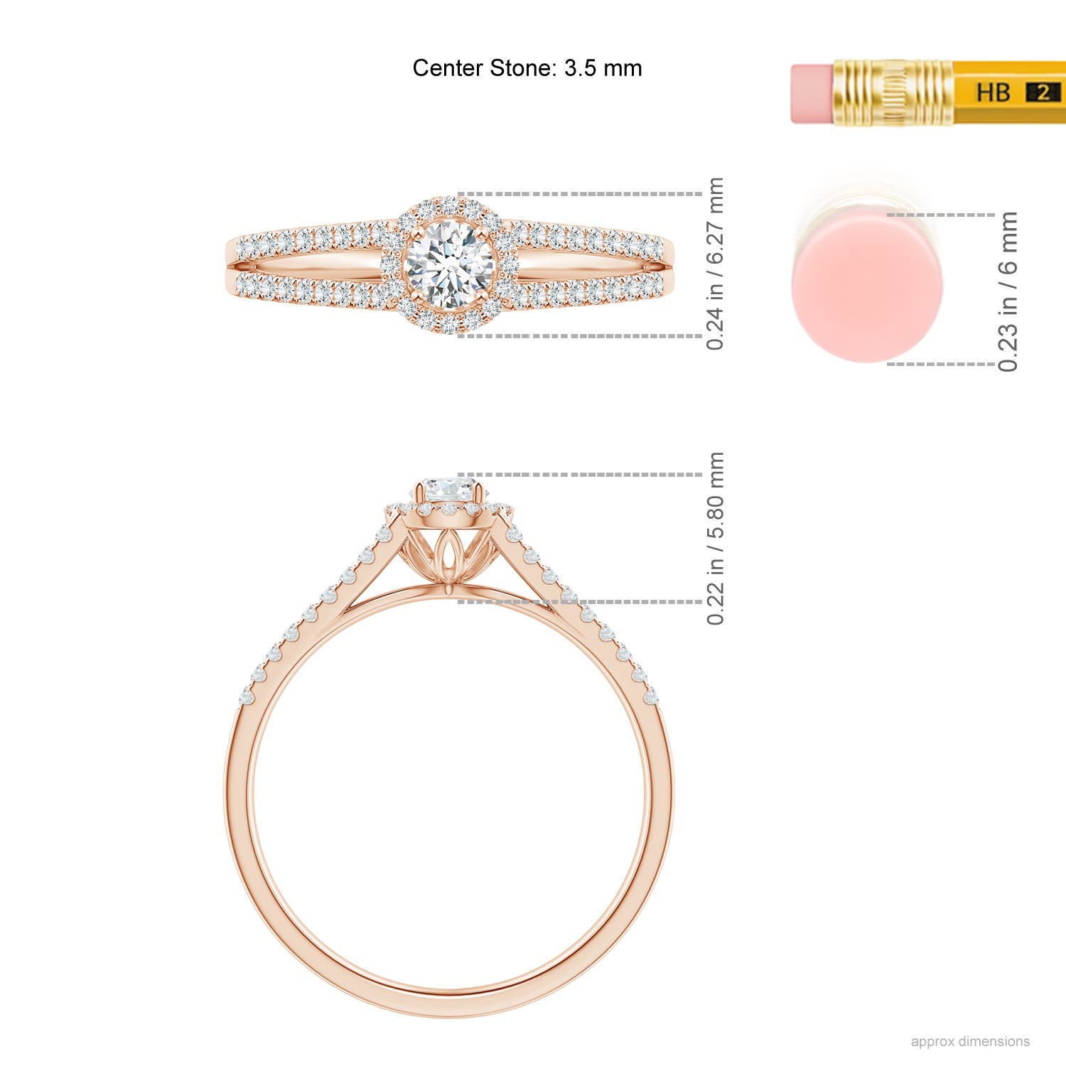 G, VS2 / 0.32 CT / 14 KT Rose Gold