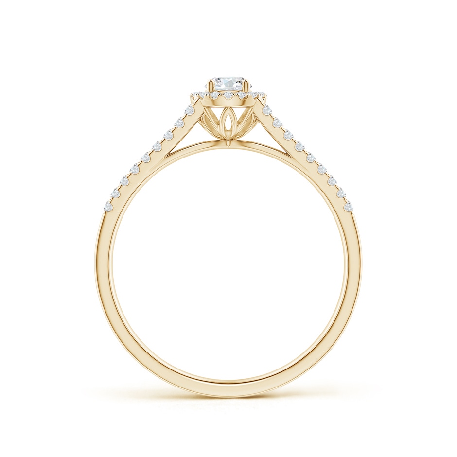 3.5mm GVS2 Split Shank Round Diamond Halo Engagement Ring in Yellow Gold side-1