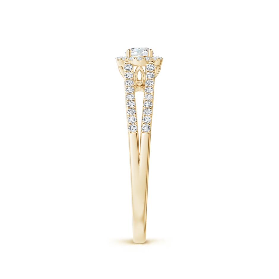 3.5mm GVS2 Split Shank Round Diamond Halo Engagement Ring in Yellow Gold side-2
