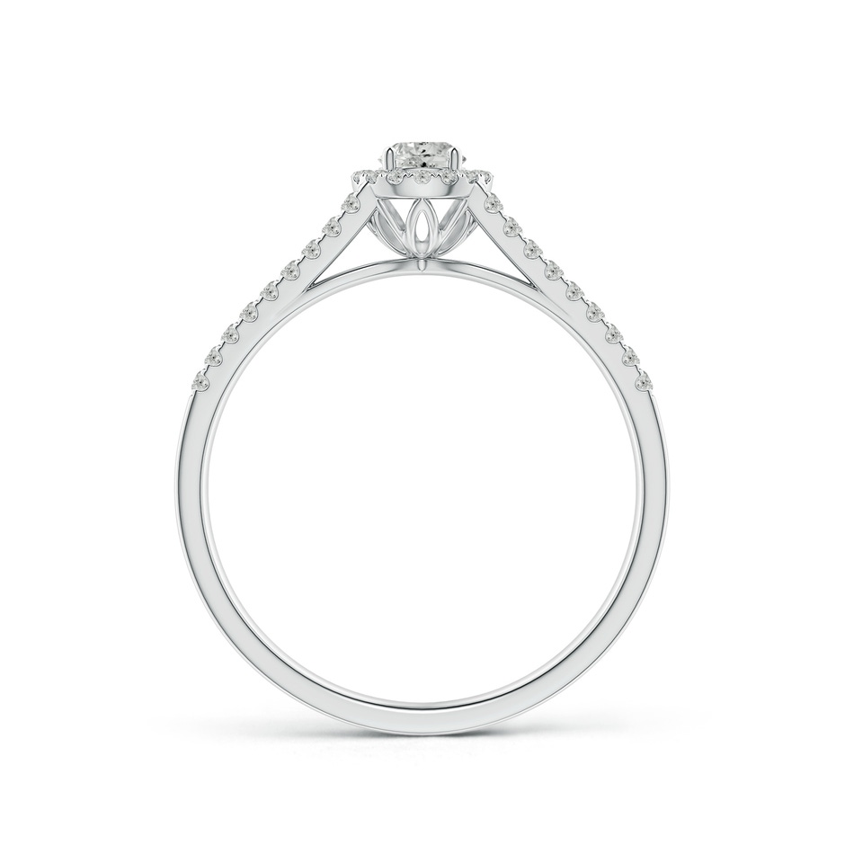 3.5mm KI3 Split Shank Round Diamond Halo Engagement Ring in White Gold side-1