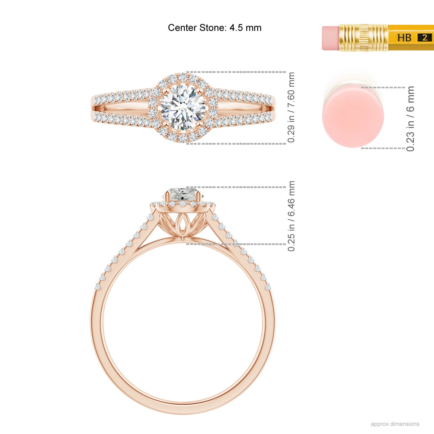 G, VS2 / 0.54 CT / 14 KT Rose Gold