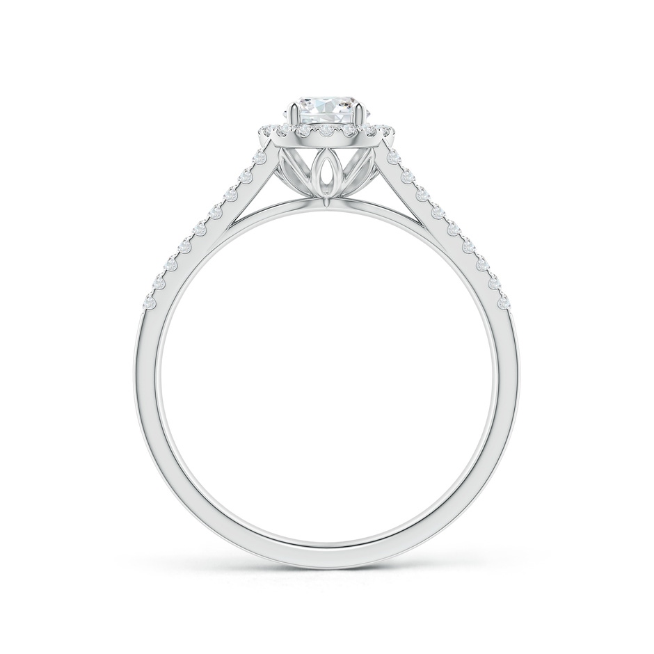 4.5mm GVS2 Split Shank Round Diamond Halo Engagement Ring in White Gold side-1