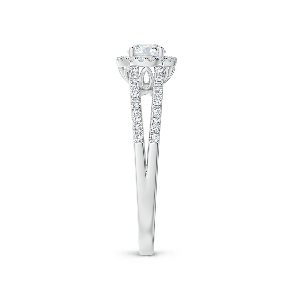 4.5mm GVS2 Split Shank Round Diamond Halo Engagement Ring in White Gold side-2