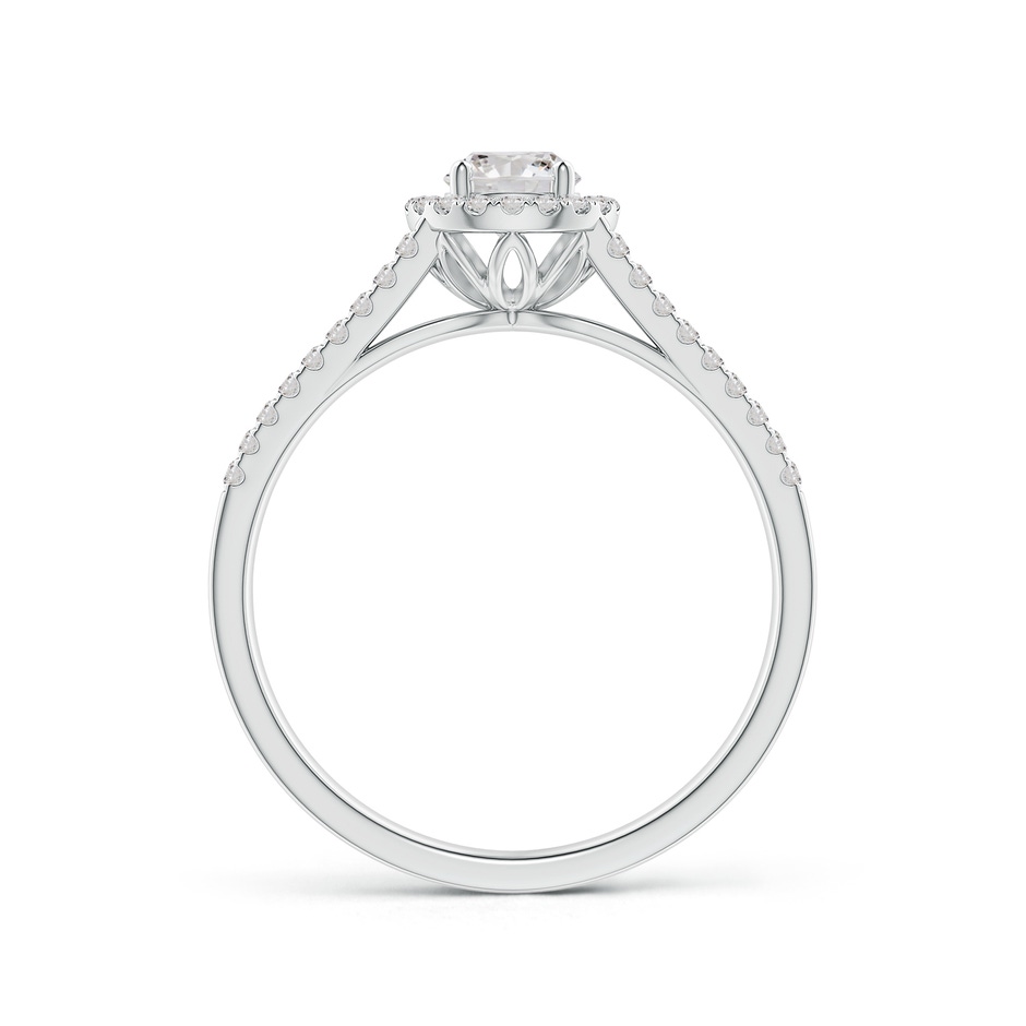 4.5mm IJI1I2 Split Shank Round Diamond Halo Engagement Ring in White Gold side-1