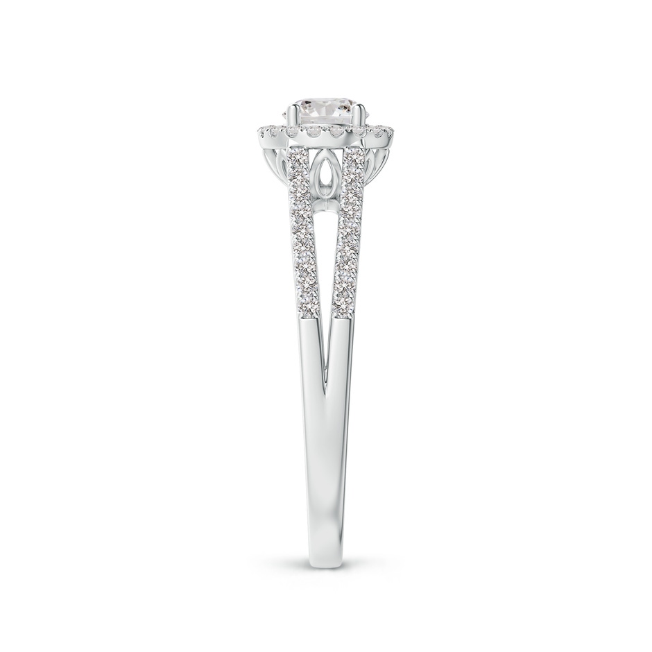 4.5mm IJI1I2 Split Shank Round Diamond Halo Engagement Ring in White Gold side-2