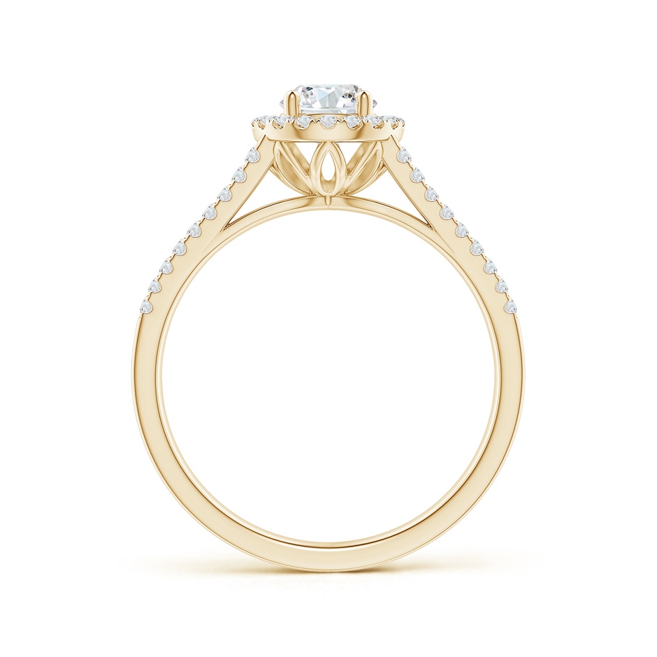 5.5mm GVS2 Split Shank Round Diamond Halo Engagement Ring in Yellow Gold side-1