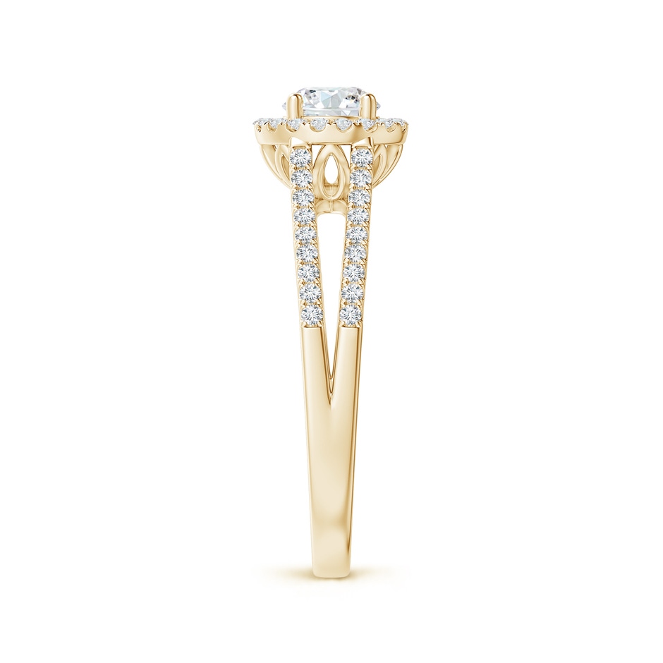 5.5mm GVS2 Split Shank Round Diamond Halo Engagement Ring in Yellow Gold side-2