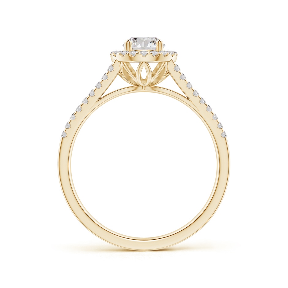 5.5mm IJI1I2 Split Shank Round Diamond Halo Engagement Ring in Yellow Gold side-1