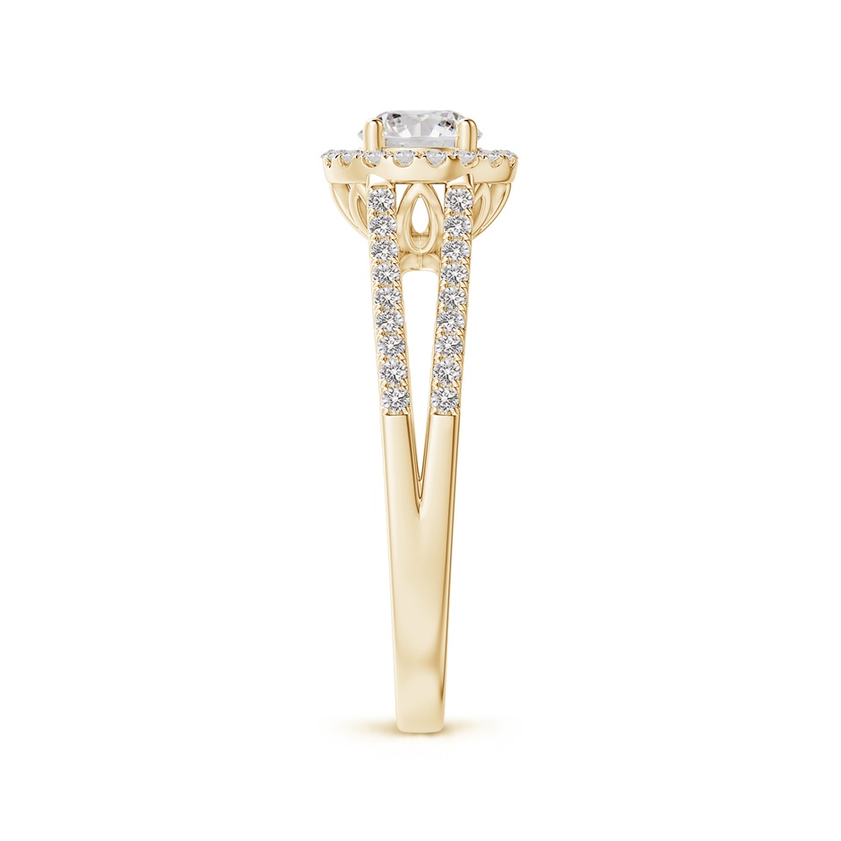 5.5mm IJI1I2 Split Shank Round Diamond Halo Engagement Ring in Yellow Gold side-2