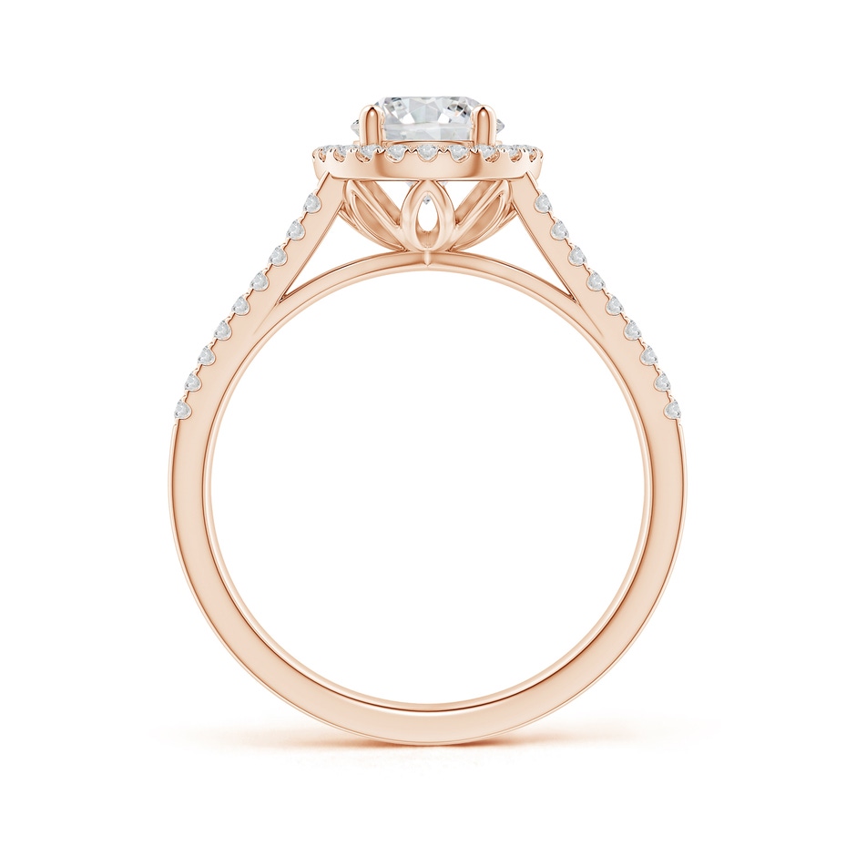 6mm HSI2 Split Shank Round Diamond Halo Engagement Ring in Rose Gold side-1