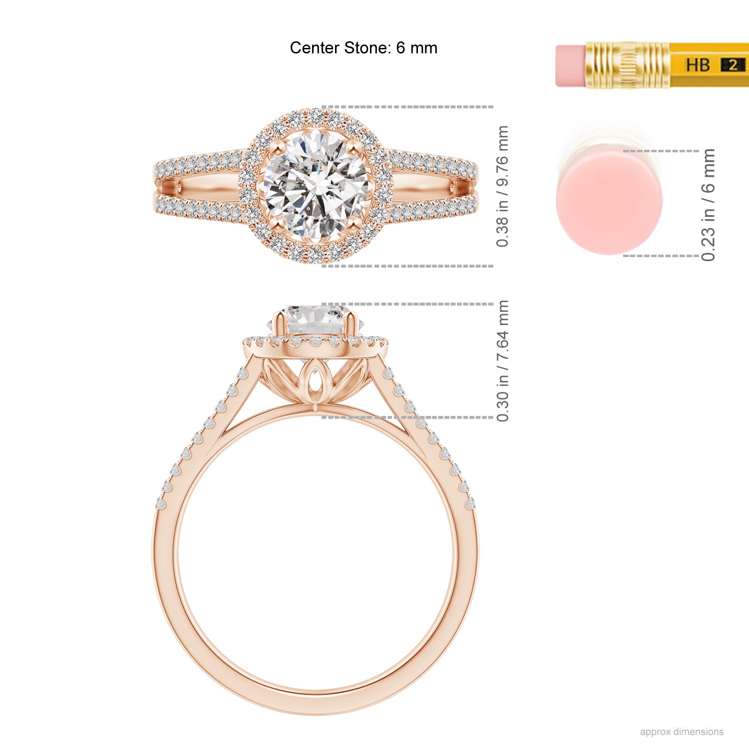 I-J, I1-I2 / 1.09 CT / 14 KT Rose Gold