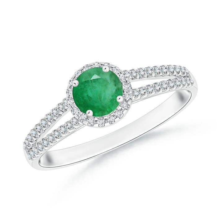 A - Emerald / 0.62 CT / 14 KT White Gold