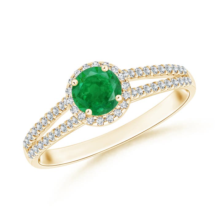 AA - Emerald / 0.62 CT / 14 KT Yellow Gold