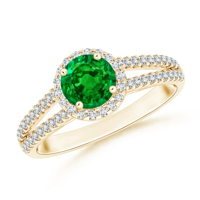 AAAA - Emerald / 1.04 CT / 14 KT Yellow Gold