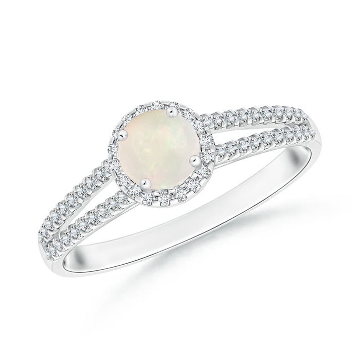 A - Opal / 0.5 CT / 14 KT White Gold