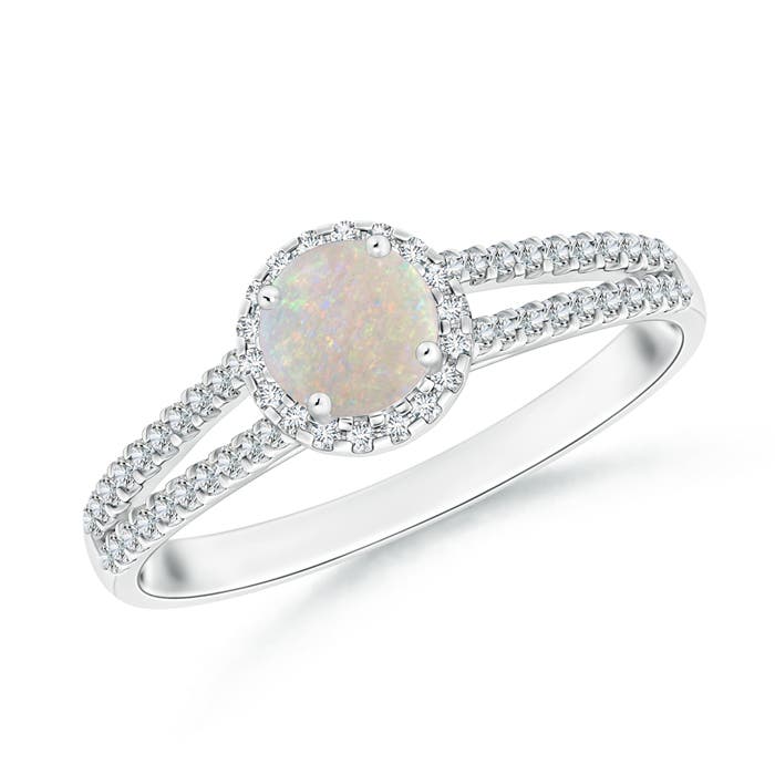 AA - Opal / 0.5 CT / 14 KT White Gold