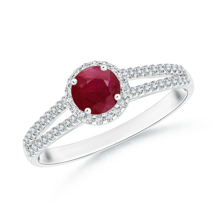 A - Ruby / 0.77 CT / 14 KT White Gold