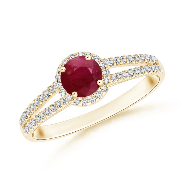 A - Ruby / 0.77 CT / 14 KT Yellow Gold