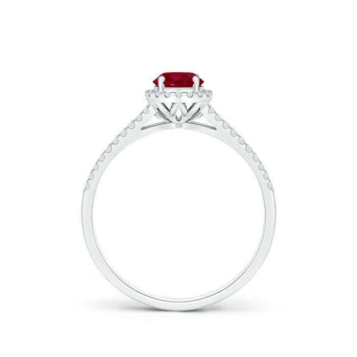 AA - Ruby / 0.77 CT / 14 KT White Gold