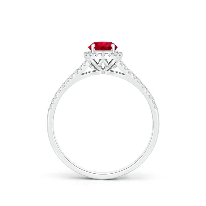 AAA - Ruby / 0.77 CT / 14 KT White Gold