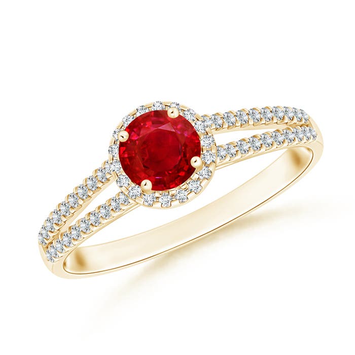 AAA - Ruby / 0.77 CT / 14 KT Yellow Gold