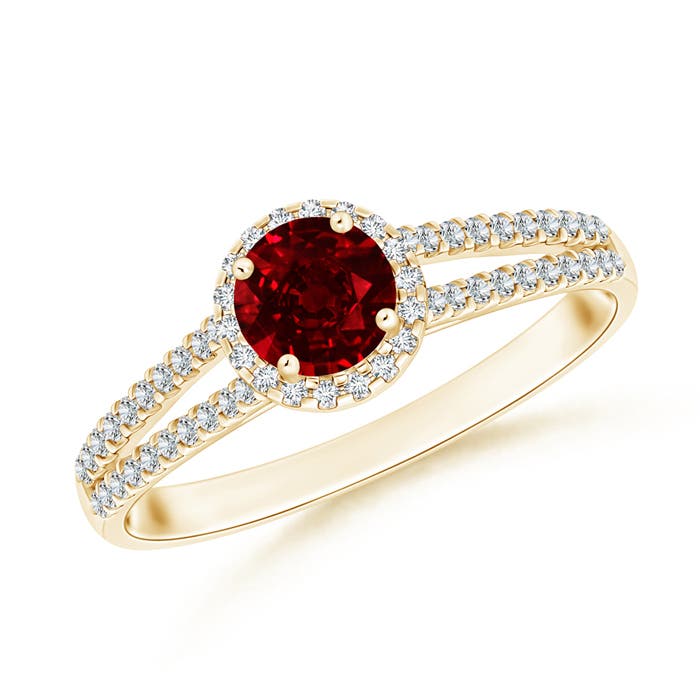 AAAA - Ruby / 0.77 CT / 14 KT Yellow Gold