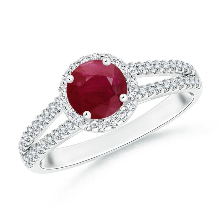 A - Ruby / 1.29 CT / 14 KT White Gold