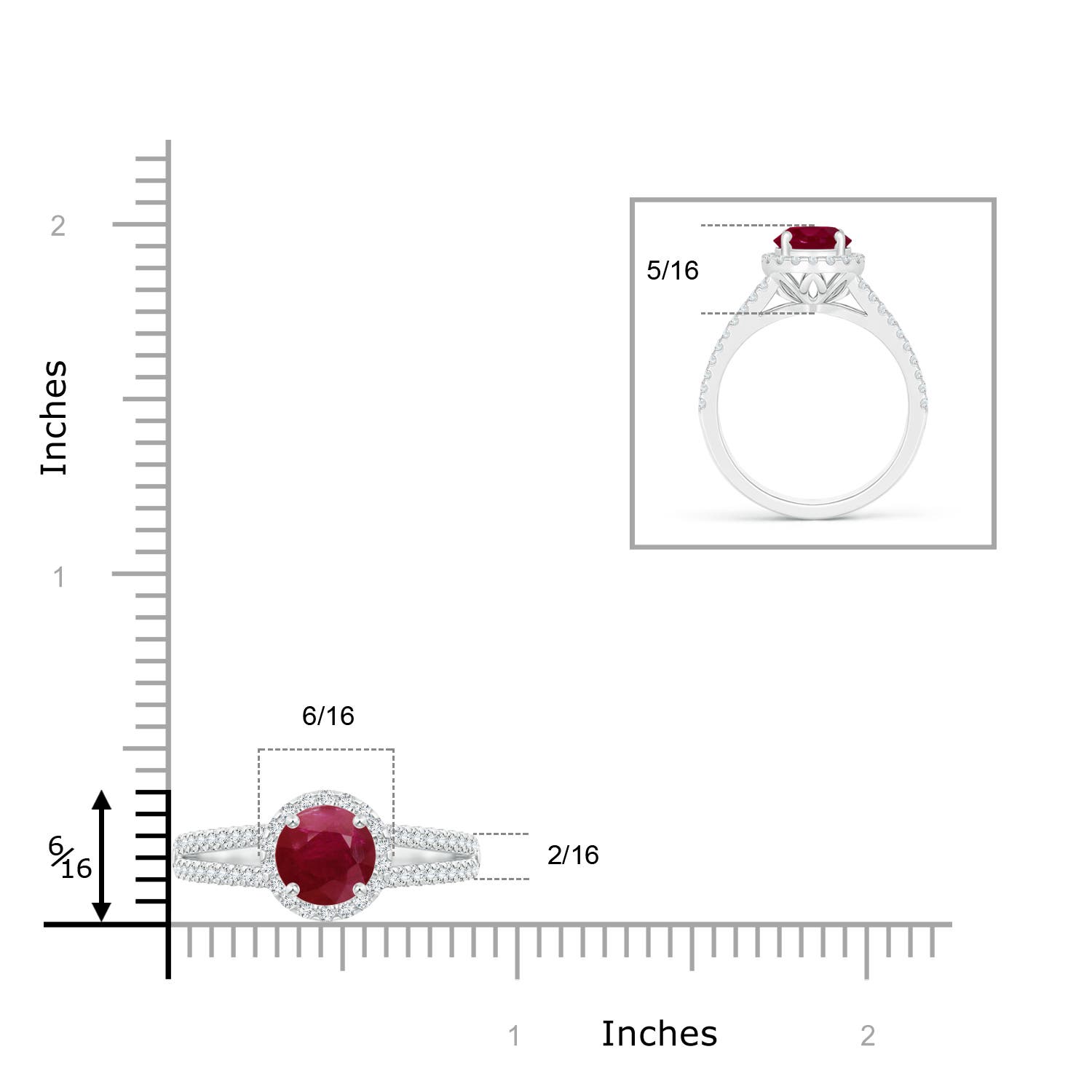 A - Ruby / 1.29 CT / 14 KT White Gold