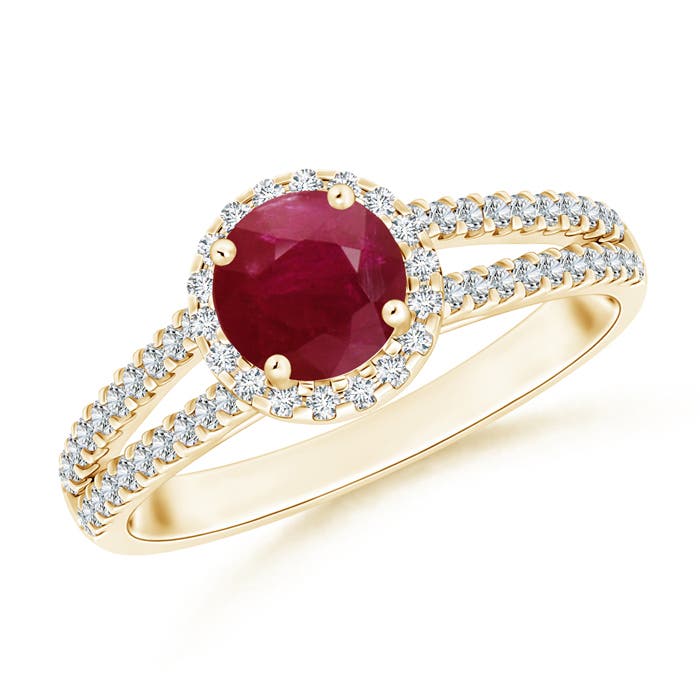 A - Ruby / 1.29 CT / 14 KT Yellow Gold