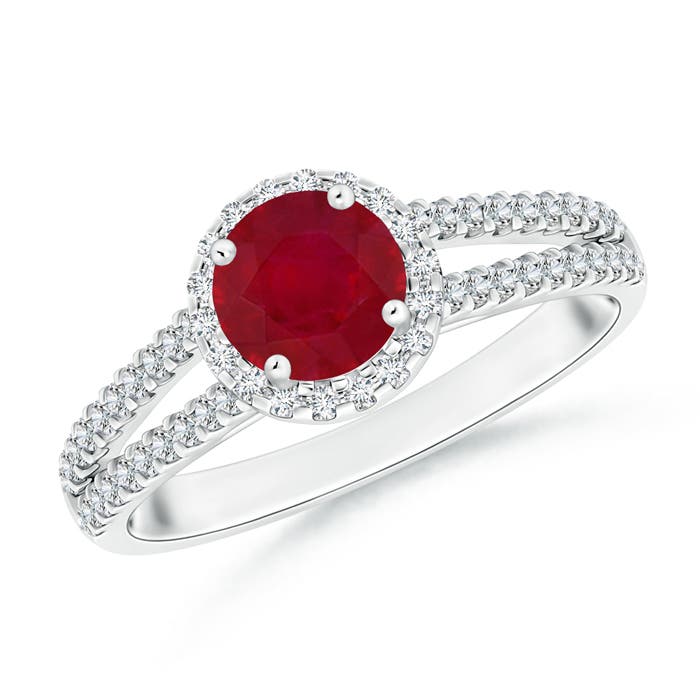 AA - Ruby / 1.29 CT / 14 KT White Gold