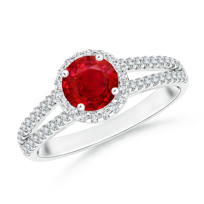 AAA - Ruby / 1.29 CT / 14 KT White Gold