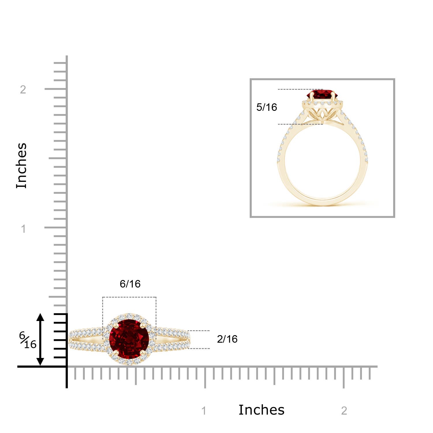 AAAA - Ruby / 1.29 CT / 14 KT Yellow Gold