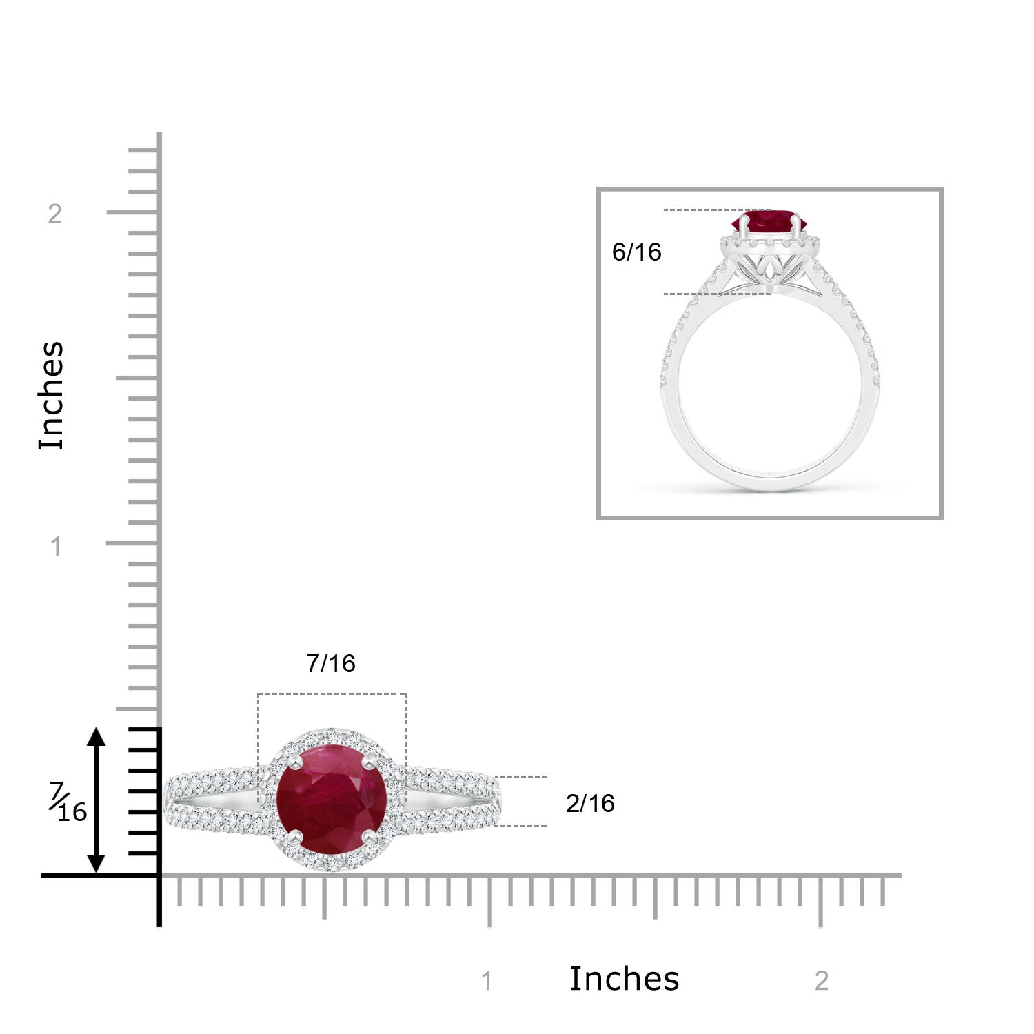 A - Ruby / 1.86 CT / 14 KT White Gold